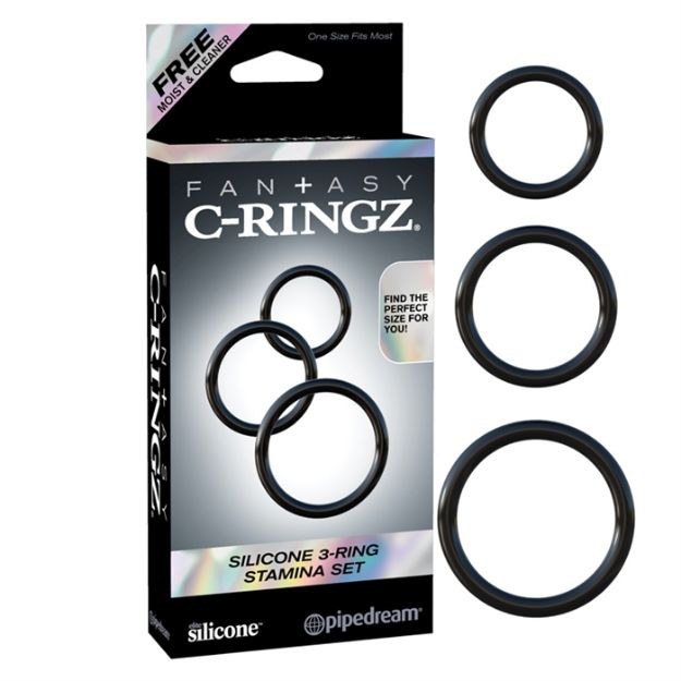 Picture of C-RINGZ SILICONE 3-RING STAMINA SET BLACK