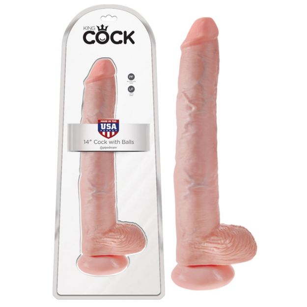 Picture of King Cock 14" Cock with Balls - Flesh