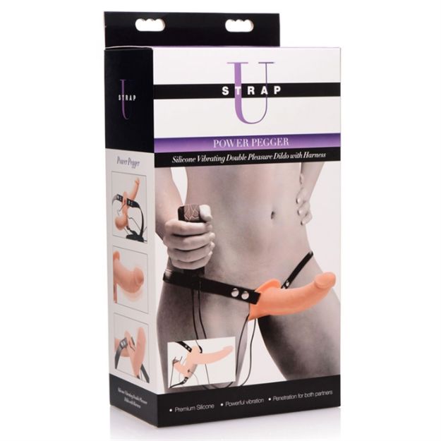 Picture of STRAP U POWER PEGGER SILICONE DOUBLE DILDO HARNESS