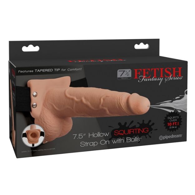 Picture of Fetish Fantasy 7.5" Hollow Squirting Strap-On with