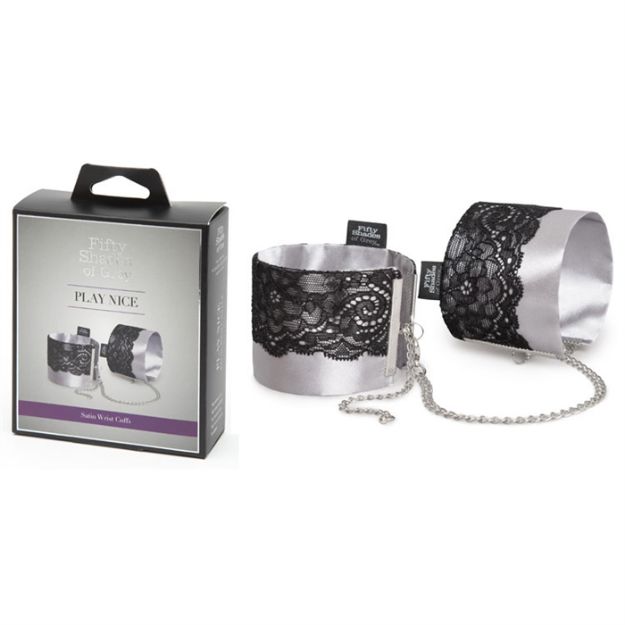 Picture of FSOG - Play Nice Satin & Lace Wrist Cuffs