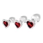 Picture of Red Heart Gem Glass Plug Set