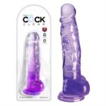 Picture of King Cock Clear 8" With Balls - Purple