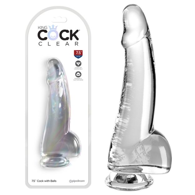 Picture of King Cock Clear 7.5" With Balls - Clear