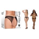 Picture of Lace Edge Open Panty - Black - Plus Size